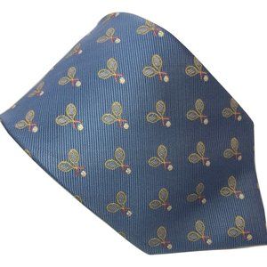 Rooster Men's Necktie Tie Blue Gold 60 x 3.5 IN
